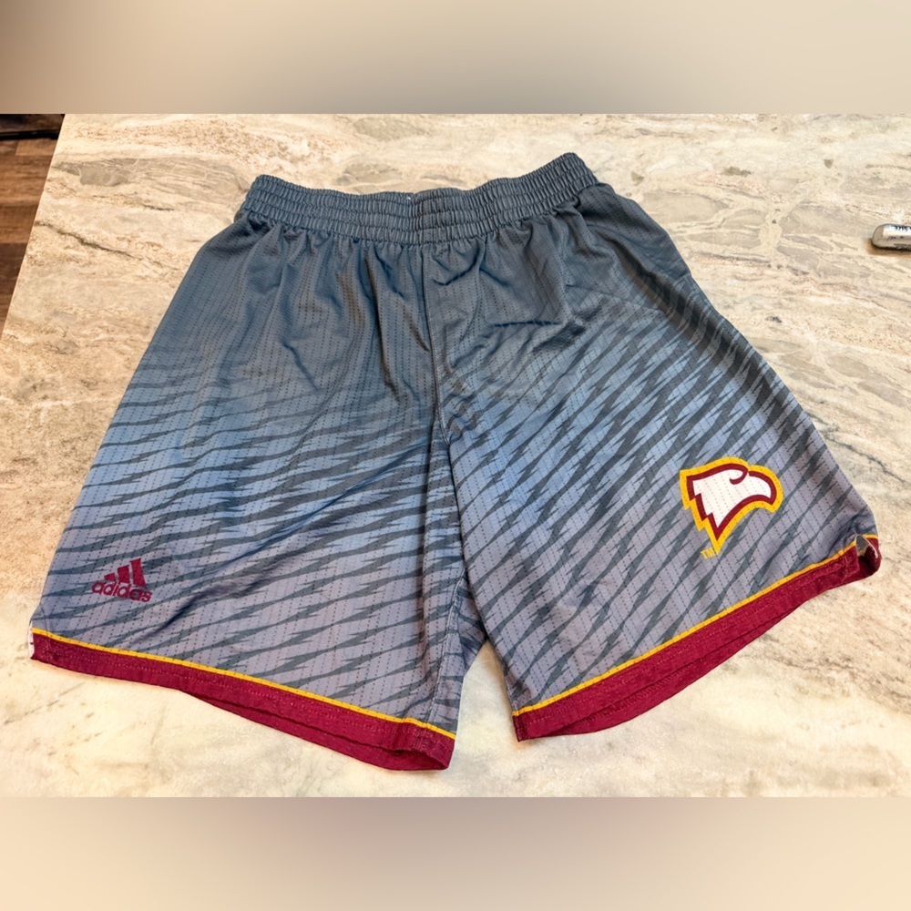 Adidas Cleveland Cavaliers NBA Basketball Shorts Gray Red Gold Elastic Waist